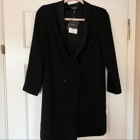NWT TOPSHOP Long Line Double Breasted Dress /Blazer - Picture 6 of 10